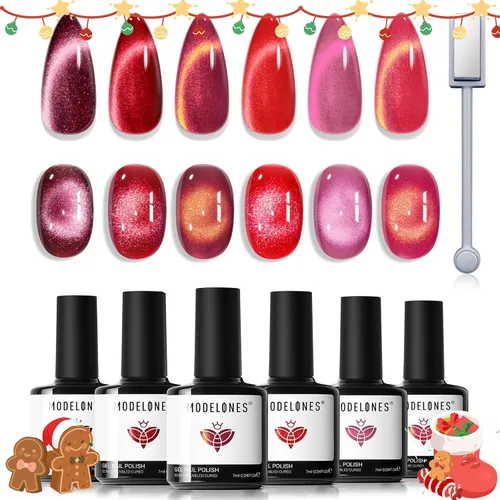 Vista 11 de modelones Imanes de uñas con imán de ojo de gato, ojo de gato, color marrón Juego de imanes de ojo de gato rosa bebé A A A