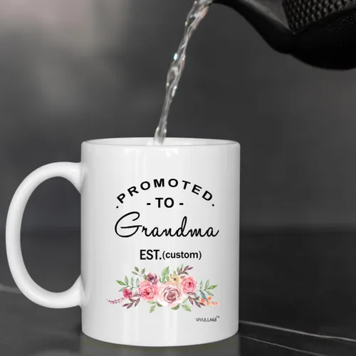 Vista 7 de Taza personalizada con texto en inglés "Promoted To Grandma Cup, Frist Time Grandma Cup, Grandma To Be", regalo para la nueva abuela, tazas de café