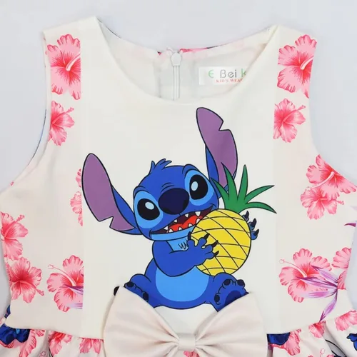 Vista 3 de xikcomjr Lindo vestido de niña de dibujos animados vestido casual de verano anime fiesta de cumpleaños vestido hasta 2-8 años