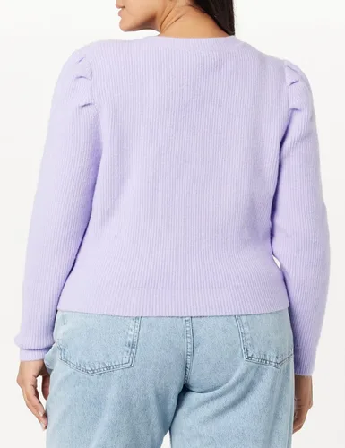 Vista 6 de The Drop Suéter de punto trenzado con mangas abullonadas Gloria para mujer