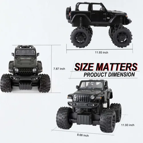 Vista 8 de Coche RC todoterreno con licencia 1/14 para Jeep, puertas abiertas, luces