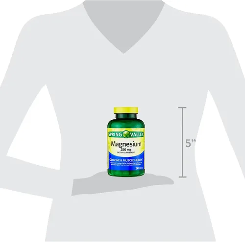 Vista 10 de Spring Valley Magnesio 250 mg 250 unidades, salud ósea y muscular, el mejor suplemento de magnesio para mujeres, paquete de suplemento dietético