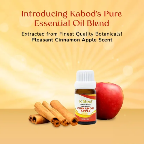 Vista 2 de Kabod Aceite esencial de manzana y canela, mezcla de aromaterapia para difusores, humidificadores, estufas de aroma, jabón y velas, aceite aromático