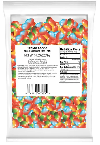 Vista 5 de Trolli Sour Brite Eggs - Gomitas de caramelo, bolsa de 4 onzas, paquete de 12
