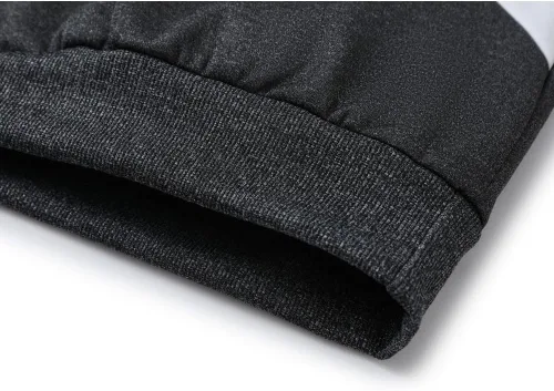 Vista 7 de Sudadera con capucha para hombre, diseño de panel multicolor, de forro polar, manga larga, para deportes
