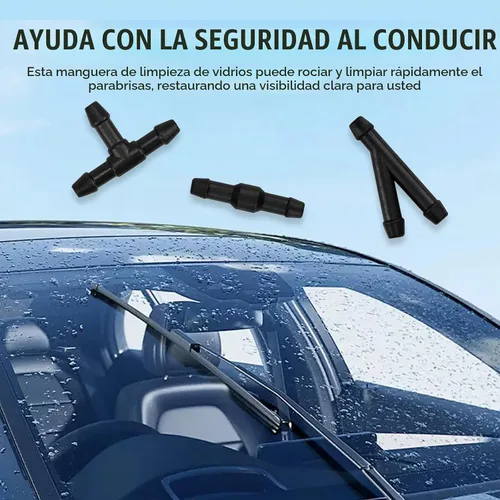 Vista 3 de Kit de manguera de limpiaparabrisas para auto lekudo Pack-30, manguera de goma flexible a prueba de fugas de 13 pies, con conector de manguera tipo