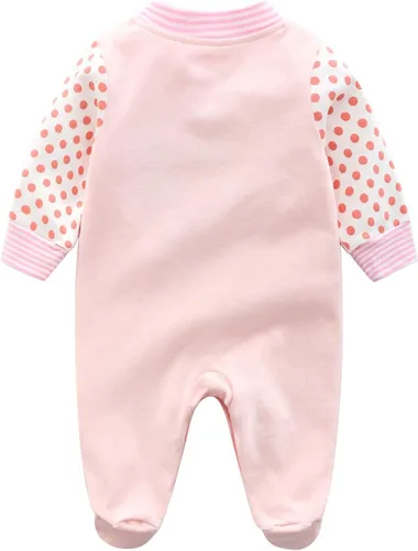 Vista 2 de Mameluco de una pieza para bebé de algodón suave con pies para bebés de 0 a 12 meses