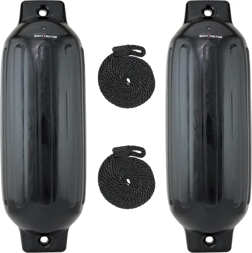 Vista 39 de Extreme Max 3006.7375 BoatTector Defensa Inflable Value Paquete de 2 - 4.5" x 16", Negro