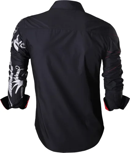 Vista 3 de Camisa Jeansian 2028 de manga larga calce ajustado informal para hombre
