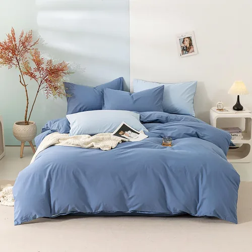 Vista 54 de Luxlovery Juego de edredón verde militar, juego de ropa de cama individual, minimalista, suave, transpirable y moderno, para todas las estaciones