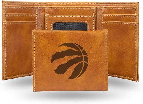 Vista 32 de NBA Rico Industries - Billetera triple grabada con láser y tres pliegues, accesorio para hombre