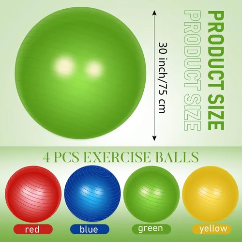 Vista 2 de Leyndo Pelota de ejercicio de yoga, pilates, embarazo, parto, fitness, con bomba rápida, antiestallido para mejorar la postura, equilibrio, yoga