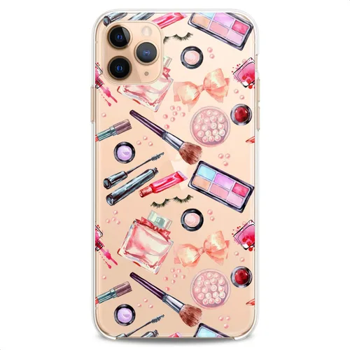 Vista 5 de Funda de TPU compatible con iPhone 16e 15 14 13 12 11 Pro Max Plus Mini Xs Xr X 8 7 6 5 SE impresión de silicona flexible maquillaje perfume lindo