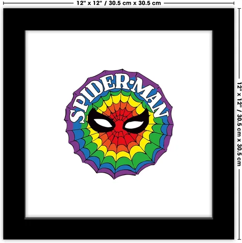 Vista 6 de Trends International Gallery Pops Marvel Spider-Man - Póster de pared retro con diseño de arco iris, 12.00 x 12.00 pulgadas, versión de marco negro