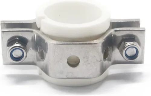 Vista 3 de QiiMii Percha de tubo hexagonal de 1.5 "acero inoxidable SS304 con amortiguador, correa de tubo ajustable con abrazadera de tubo
