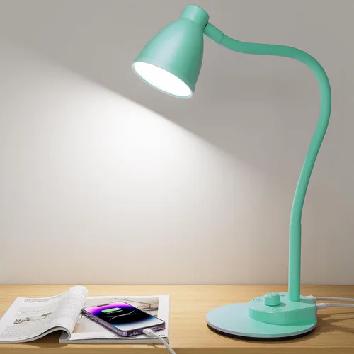 Vista 8 de BOHON. Lámpara de escritorio LED con puerto de carga USB, 3 modos de color, luz de lectura regulable, lámpara de tarea de inducción inteligente