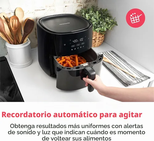 Vista 10 de Frigidaire Freidora de aire 3 en 1, capacidad grande de 5.3 cuartos de galón, pantalla digital, 3 modos de cocción, 5 preajustes de recetas