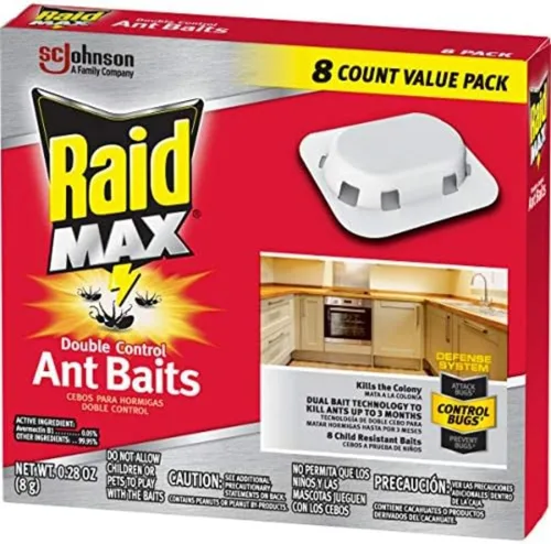 Vista 4 de Raid Max - Cebos para hormiga de doble control, 0.28 onzas, cartón de 8