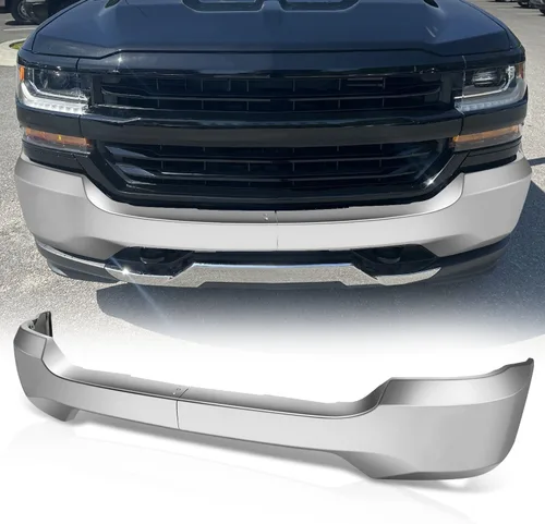 Vista 16 de Auto Dynasty Barra frontal para parachoques compatible con Chevy Silverado 1500 2016 2017 2018, Silverado 1500 LD 2019, con recortes para luces Negro
