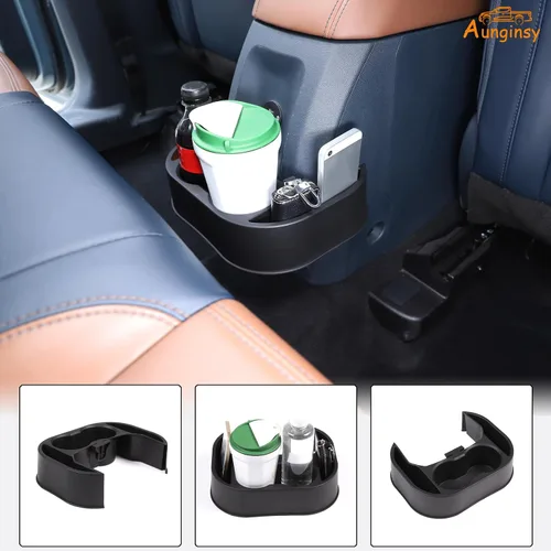 Vista 5 de Bandeja organizadora expansora para portavasos trasero de automóvil compatible con Ford Maverick 2022-2026, soporte de doble taza trasero