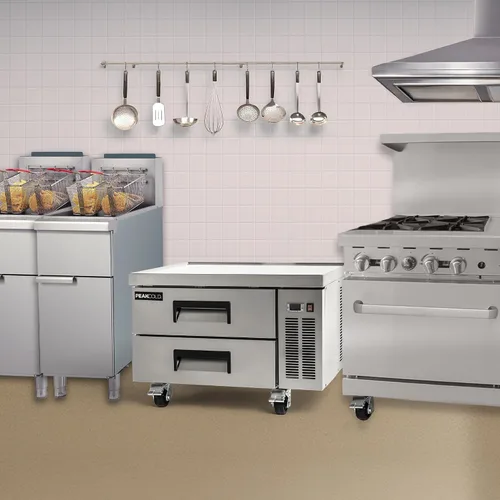 Vista 4 de PEAKCOLD - Base de chef refrigerada con 2 cajones, 36 pulgadas de ancho