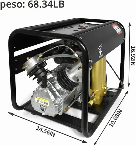 Vista 6 de TUXING Compresor de aire Pcp de 4500 psi, compresor de alta presión Pcp para tanque de buceo, compresor de buceo para llenado de tanque de buceo