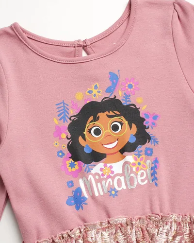 Vista 4 de Disney Vestido Encanto para niñas Vestido Mirabel Encanto para niñas Vestido tutú de princesa para niños pequeños (tamaños 2T-6X)