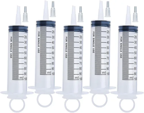 Vista 7 de Paquete de 5 jeringas de plástico de 30ml con tapa, jeringa estéril empaquetadas individualmente para laboratorios, medición de líquidos