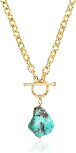 Vista 32 de Aobei Pearl Collar chapado en oro de 18 quilates con dije de cruz de corazón, corazón, estrella, león, mal de ojo, amor, medallón, clip de papel