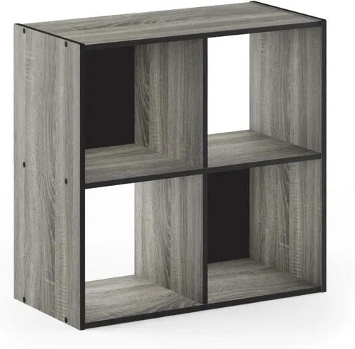 Vista 26 de Furinno PELLI - Estantería de 2 cubos con cubos abiertos y cerrados, armario organizador de almacenamiento de 2 x 1, 12.2 x 11.6 x 24.2, para sala