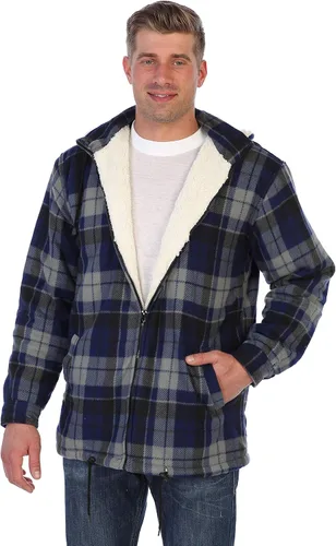 Vista 2 de Gioberti Sherpa - Chaqueta de franela con capucha desmontable para hombre