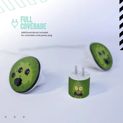 Vista 6 de Kit de adhesivos para la piel fácil de aplicar compatible con Meta Quest 3 - Accesorios Green Pickle Prick VR - Cubierta protectora de realidad