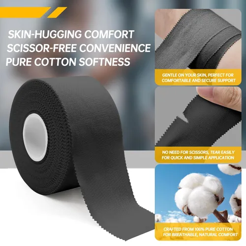 Vista 4 de Dimora Cinta atlética, cinta deportiva fácil de rasgar con bordes dentados, fuerte adherencia, sin residuos, ideal para gimnasia, boxeo, lacrosse