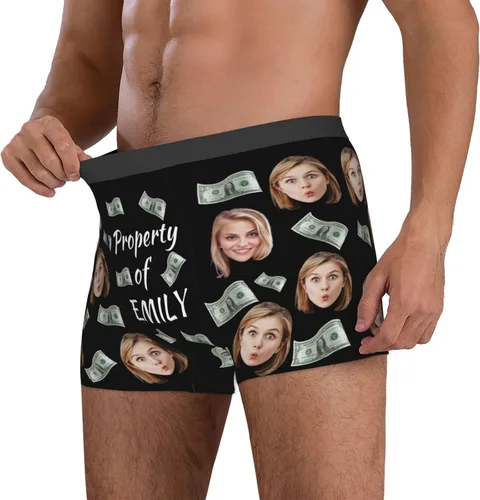 Vista 4 de Boxers personalizados con cara para hombres, novio, marido, ropa interior divertida personalizada para ideas de cumpleaños para él, S-XXL