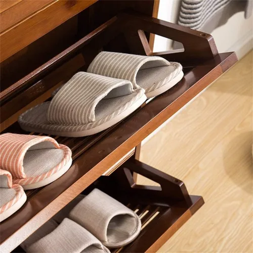 Vista 5 de Zapatero organizador de muebles de 2 cajones, gabinete de almacenamiento para pies, unidad organizadora de almacenamiento para el hogar, zapatero