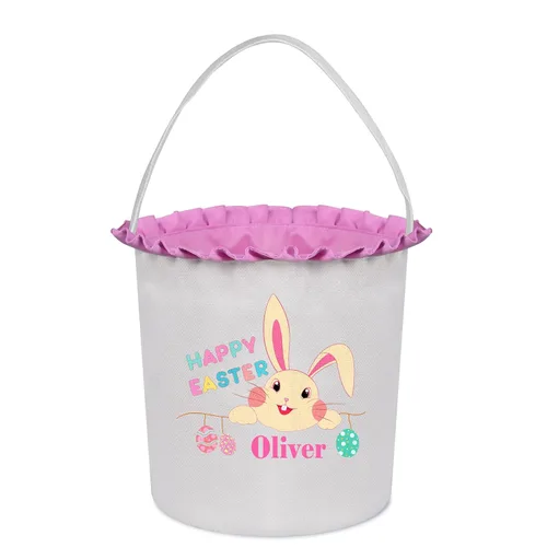 Vista 19 de Cestas de Pascua personalizadas para niños, cesta de caza de huevos de Pascua, bolsas de cesta de Pascua personalizadas, regalos de Pascua para verde