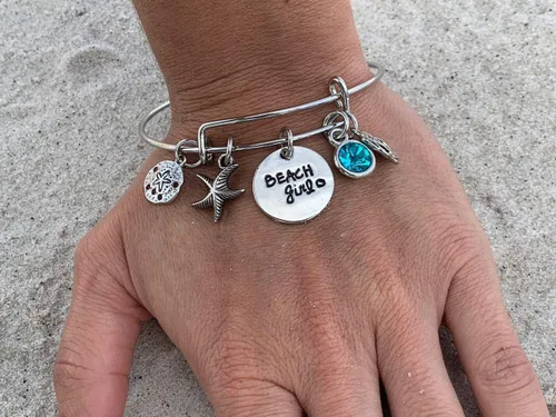 Vista 3 de La vida es mejor en la playa, pulsera de playa, joyas, regalo para niñas