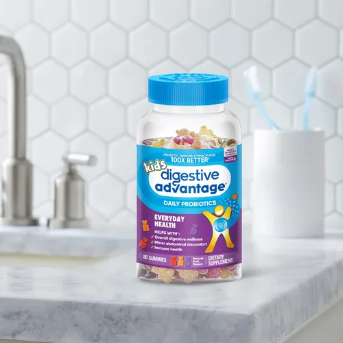 Vista 17 de Digestive Advantage Gomitas Probióticas Diarias para Niños, Multi, Sabores Naturales de Fruta, 80