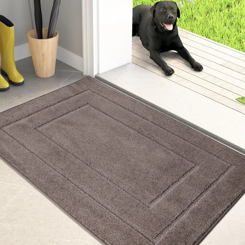 Vista 33 de PURRUGS Tapete para puerta que atrapa la suciedad, 20 x 31.5 pulgadas, antideslizante, lavable a máquina, tapete de entrada para perro, tapete