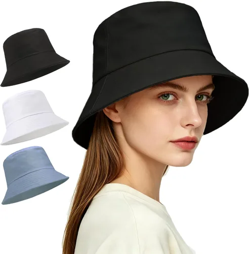 Vista 17 de Paquete de 3 sombreros de verano unisex para actividades al aire libre 3 Negro/Blanco/Beige