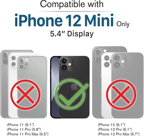 Vista 2 de VENA Funda para iPhone 12 Mini con purpurina, vLove (forma de corazón, protección de CornerGuard), funda híbrida delgada y transparente de doble
