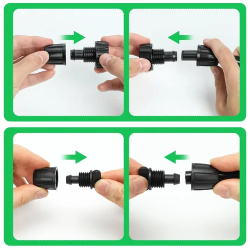 Vista 3 de Bonviee Piezas de riego por goteo para línea principal de 5/16 pulgadas (paquete de 6) - 3 adaptadores de rosca de manguera hembra de PVC