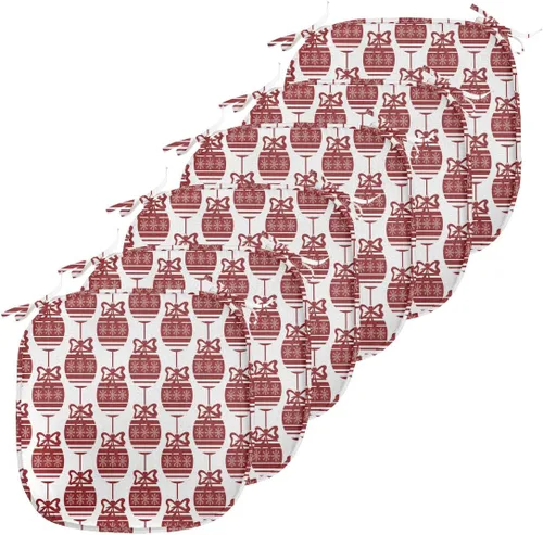 Vista 174 de Ambesonne Flamingo - Cojín de asiento para silla, diseño de fantasía exótica con elementos de vida silvestre hawaiana en colores pastel, acolchado