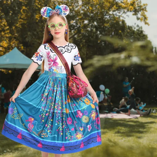 Vista 3 de Mirabel Encanto Costume Dress For Girls Halloween Birthday Party Outfit Cosplay Dress for Kids