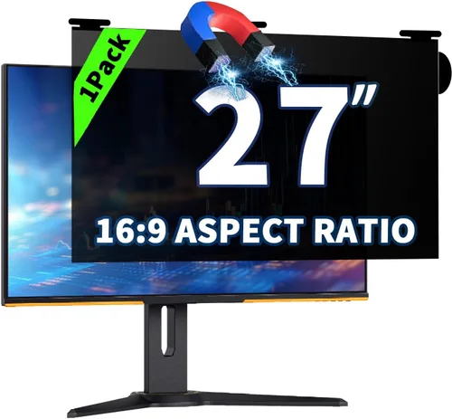 Vista 33 de Pantalla de privacidad magnética colgante de 21.5 pulgadas para monitor de pantalla ancha de 16:9, pantalla de privacidad extraíble, antirreflejos