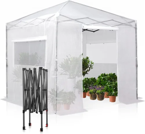 Vista 29 de EAGLE PEAK - Invernadero hexagonal desplegable de 6.6 x 6.6 pies, portátil, para plantas de jardín, para interiores y exteriores, para todo