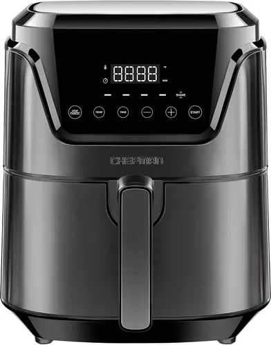 Vista 8 de Chefman - Freidora de aire digital, tamaño familiar grande 5 cuartos - Control digital de un toque, preajustes para papas, pollo, carne, piezas