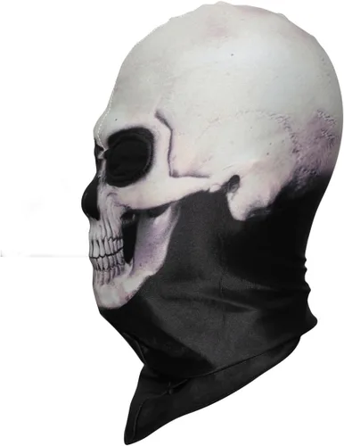Vista 4 de AXBXCX - Máscara de forro polar de poliéster para disfraz de Halloween # Negro