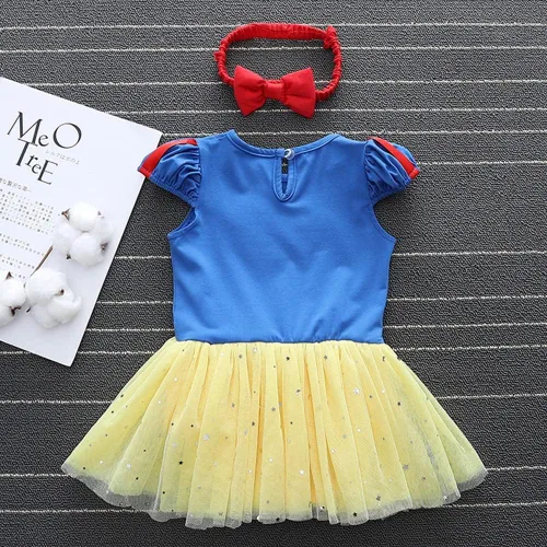 Vista 75 de Disfraz de princesa de Belle Sofía Blancanieves para niñas pequeñas, disfraz de princesa, Navidad, Halloween, mameluco con diadema