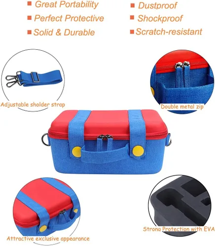 Vista 6 de abcGoodefg Estuche de almacenamiento compatible con Nintendo Switch, funda protectora rígida para consola Nintendo Switch y accesorios